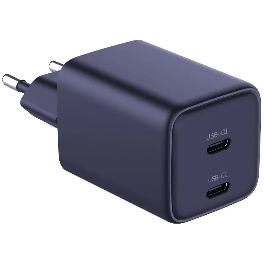 Caricabatterie di rete 3MK HyperCharger con cavo USB-C, 45W, 3A, 2 x USB-C, nero 