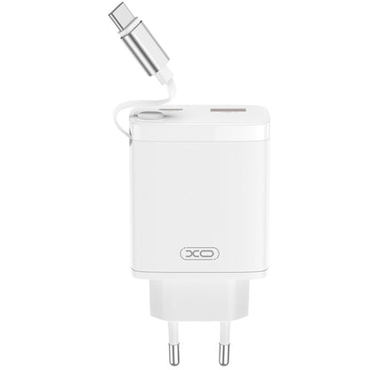 Caricabatterie da Rete con Cavo USB-C XO Design CE31, 30W, 3A, 1 x USB-A - 1 x USB-C, Bianco