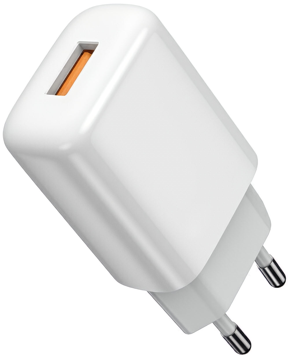 Caricabatterie da Rete con Cavo USB-C Prestico F9S, 12W, 2.4A, 1 x USB-A, Bianco