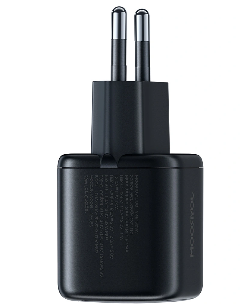 Caricatore da rete con cavo USB-C Joyroom JR-TG7, 33W, 3A, 1 x USB-A - 1 x USB-C, Nero