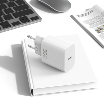 Caricabatterie da rete con cavo USB-C Blavec BC-14, 30 W, 3 A, 1 x USB-C, bianco
