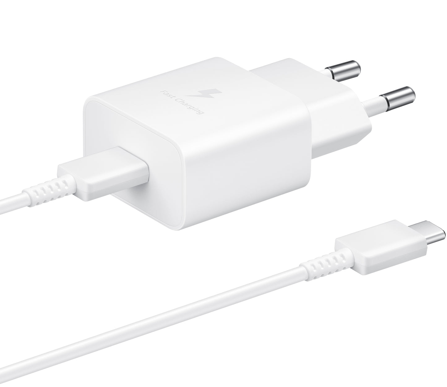 Caricatore di rete Samsung USB-C con cavo USB-C, 15W, 2A, 1 x USB-C, bianco EP-T1510XWEGEU