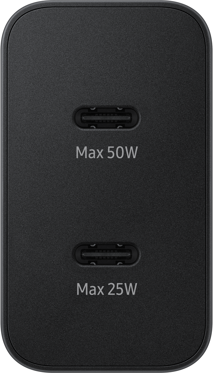 Caricabatterie di rete Samsung con cavo USB-C, 50W, 3A, 2 x USB-C, nero EP-T5020XBEGEU