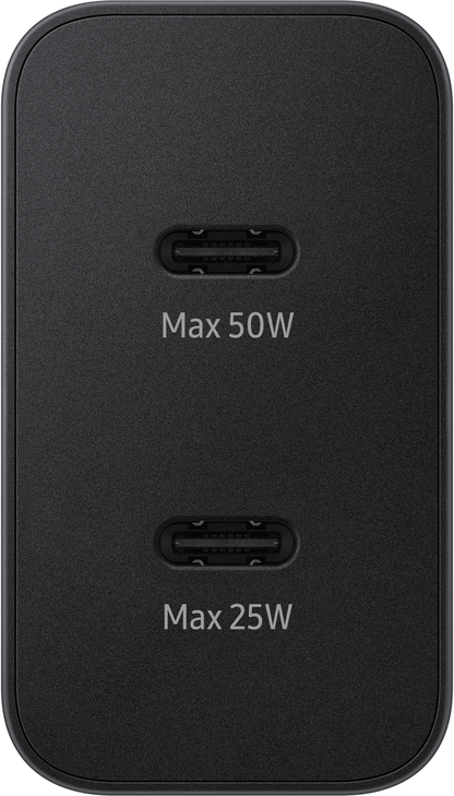 Caricabatterie di rete Samsung con cavo USB-C, 50W, 3A, 2 x USB-C, nero EP-T5020XBEGEU