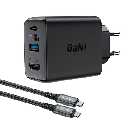 Cavo di rete Acefast A17 TV Hub, 65W, 3A, 1 x HDMI - 1 x USB-A - 1 x USB-C, Nero 