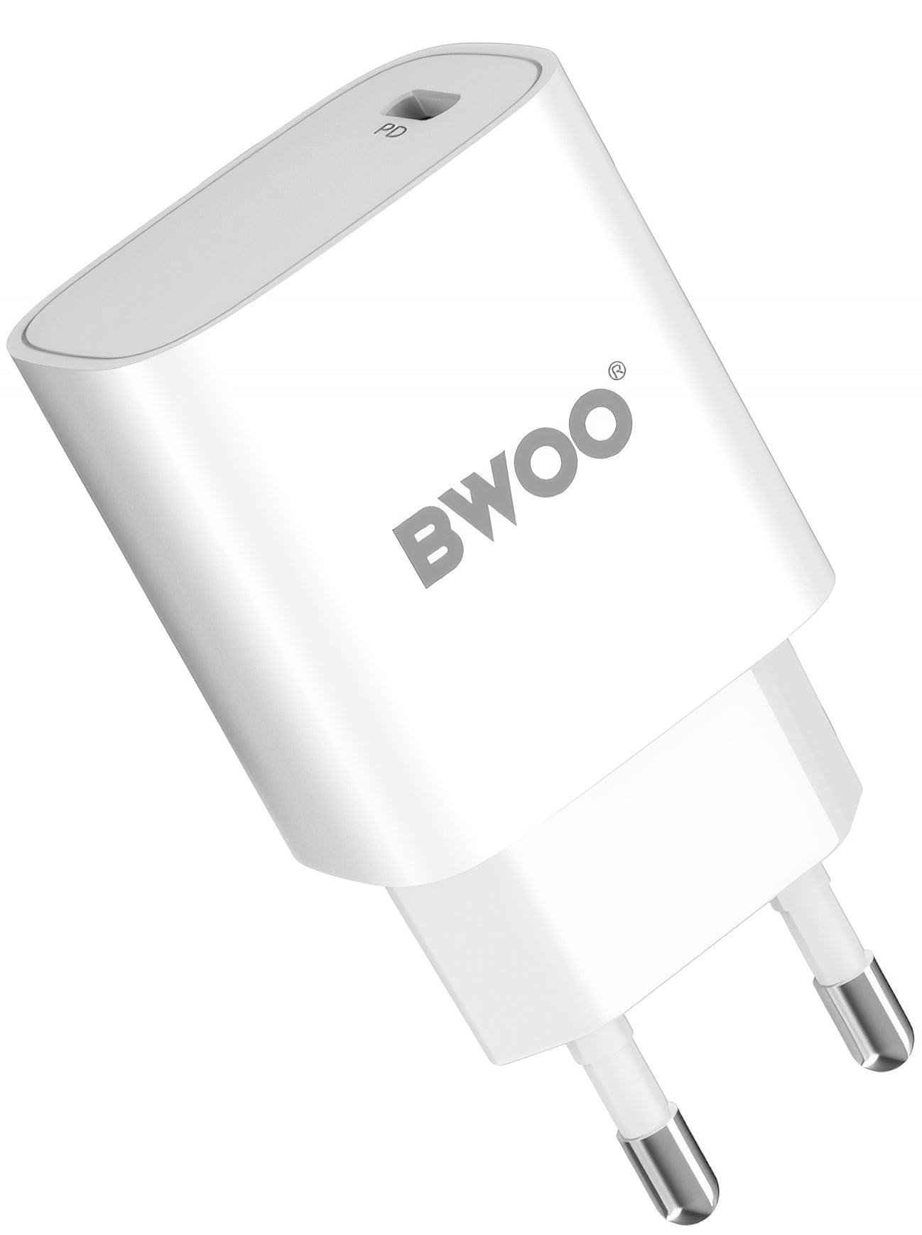 Caricabatterie da Rete con Cavo Lightning BWOO CDA159, 20W, 3A, 1 x USB-C, Bianco
