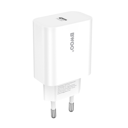 Caricabatterie Rete Con Cavo USB-C BWOO CDA233, 20W, 3A, 1 x USB-C, Bianco