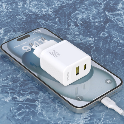 Caricabatterie Rete con Cavo USB-C Dudao A27Max, 35W, 1 x USB-A - 1 x USB-C, Bianco