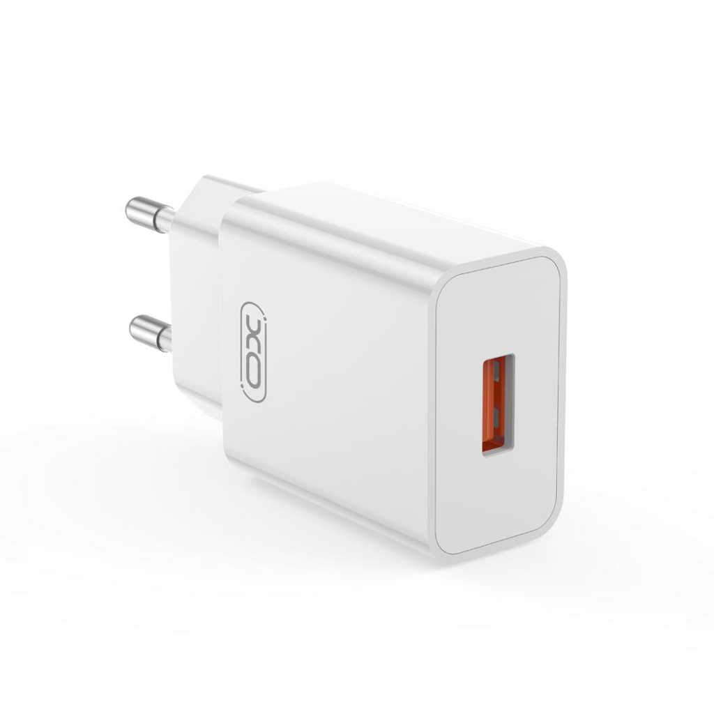 Caricatore da Rete con Cavo USB-C XO Design L127, 18W, 3A, 1 x USB-A, Bianco