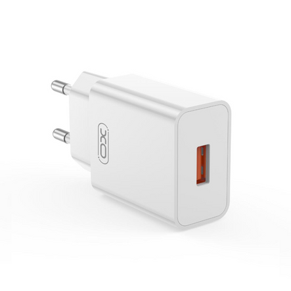 Caricatore da Rete con Cavo USB-C XO Design L127, 18W, 3A, 1 x USB-A, Bianco
