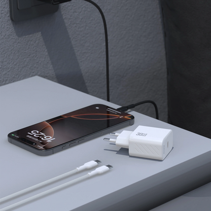Caricatore da rete con cavo USB-C Dudao A27PCEU, 30W, 3A, 1 x USB-C, Nero