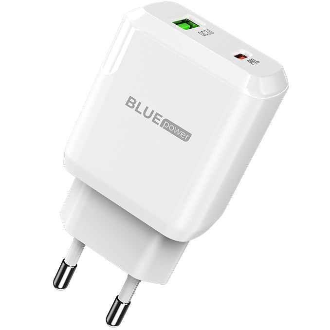 BLUE Power BLN5, 20W, 3A, 1 x USB-A - 1 x USB-C, bianco