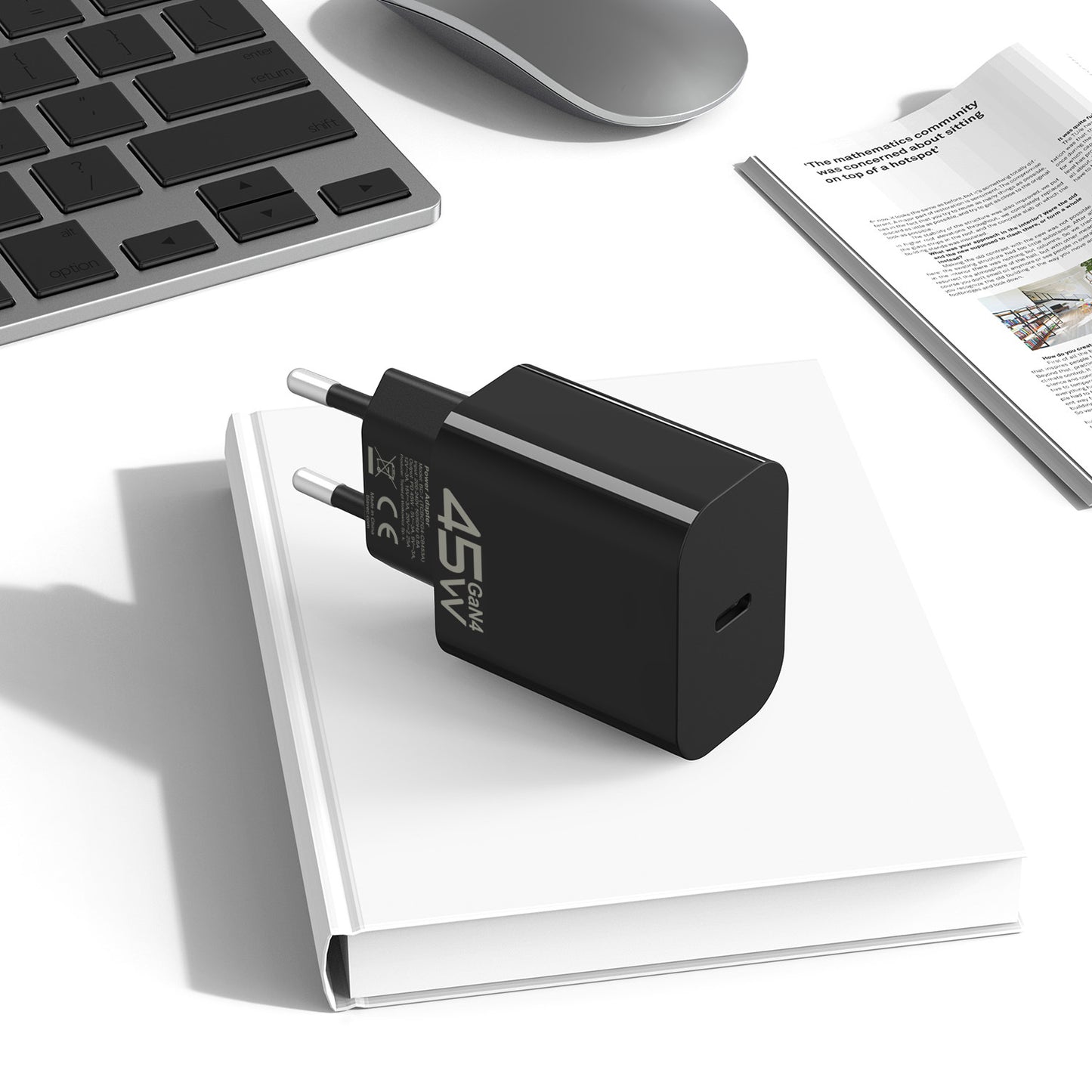 Caricabatterie da Rete con Cavo USB-C Blavec BC-7, 45W, 3A, 1 x USB-C, Nero