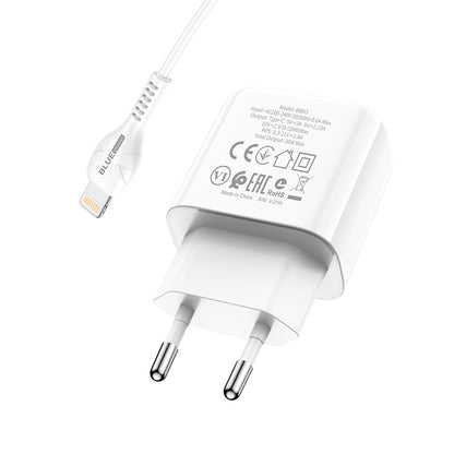 BLUE Power BBN3, 20W, 3A, 1 x USB-C, 1 x USB-C, Bianco