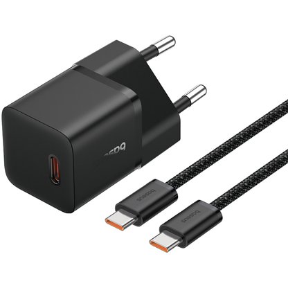 Baseus GaN5 Caricatore di rete con cavo USB-C GaN5, 20W, 3A, 1 x USB-C, nero P10110900113-00 