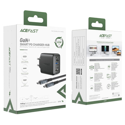 Cavo di rete Acefast A17 TV Hub, 65W, 3A, 1 x HDMI - 1 x USB-A - 1 x USB-C, Nero 