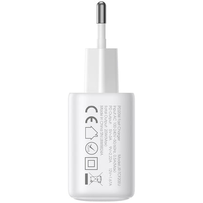 Caricabatterie da Rete con Cavo USB-C Joyroom JR-TCF20, 20W, 3A, 1 x USB-C, Bianco