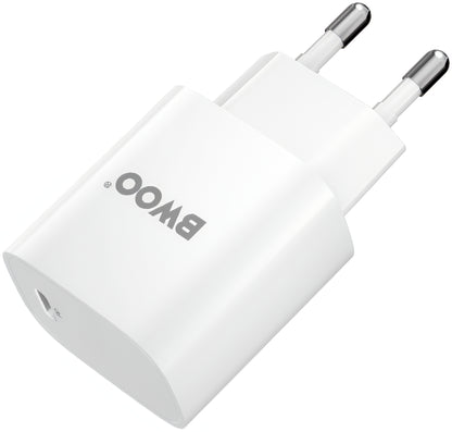 Caricabatterie da Rete con Cavo Lightning BWOO CDA159, 20W, 3A, 1 x USB-C, Bianco