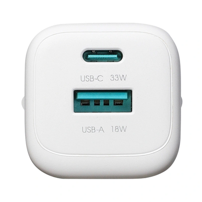 Caricatore da Rete con Cavo USB-C Joyroom JR-TG7, 33W, 3A, 1 x USB-A - 1 x USB-C, Bianco