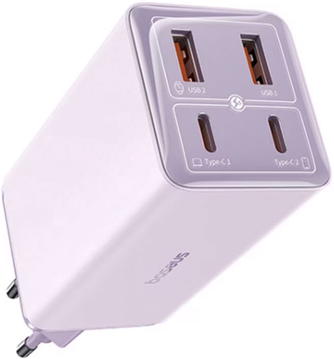 Caricabatterie Retea Con Cavo USB-C Baseus GaN6 Pro, 100W, 3.25A, 2 x USB-A - 2 x USB-C, Viola P10162705532-00