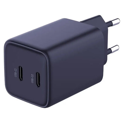 Caricabatterie di rete 3MK HyperCharger con cavo USB-C, 45W, 3A, 2 x USB-C, nero 