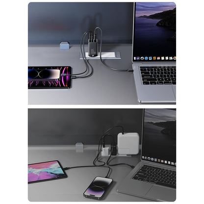 Caricabatterie Rete Con Cavo USB-C Joyroom TCG01, 65W, 3.25A, 1 x USB-A - 2 x USB-C, Nero
