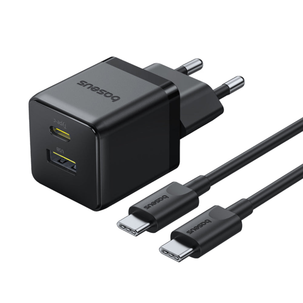 Caricabatterie Retea Con Cavo USB-C Baseus Palm, 30W, 3A, 1 x USB-A - 1 x USB-C, Nero P1011160A113-01