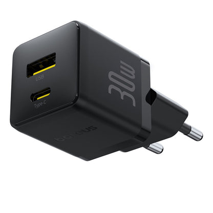 Caricabatterie Retea Con Cavo USB-C Baseus Palm, 30W, 3A, 1 x USB-A - 1 x USB-C, Nero P1011160A113-01