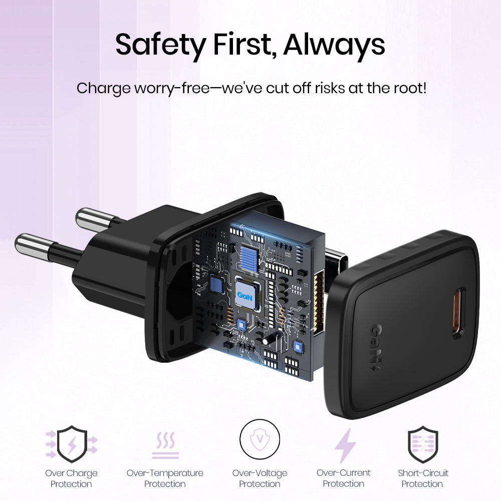 Caricabatterie da rete con cavo Lightning Lito LC17L, 30W, 3A, 1 x USB-C, Nero