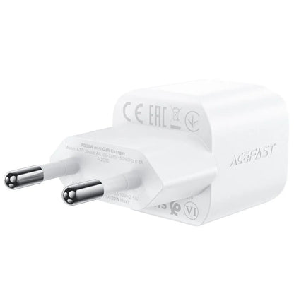 Caricabatterie Rete con Cavo USB-C Acefast A77, 30W, 3A, 1 x USB-C, Bianco