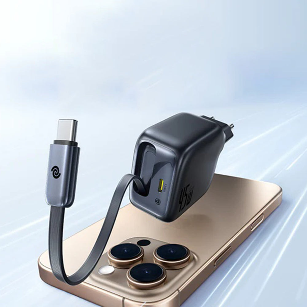 Caricabatterie Rete Con Cavo USB-C Baseus EnerCore CJ11, 45W, 3A, 1 x USB-C, Nero Z0004800