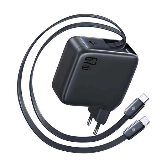 Caricabatterie da Rete con Cavo USB-C Baseus EnerCore CJ21, 67W, 3.35A, 1 x USB-C, Nero E0120G00