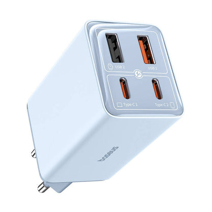 Caricatore da rete con cavo USB-C Baseus GaN6 Pro, 65W, 3,25A, 2 x USB-A - 2 x USB-C, Blu P10162701313-00
