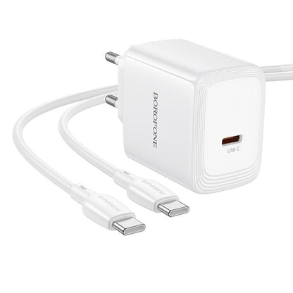 Caricatore da rete con cavo USB-C Borofone BN33 Fuente, 40W, 1 x USB-C, Bianco