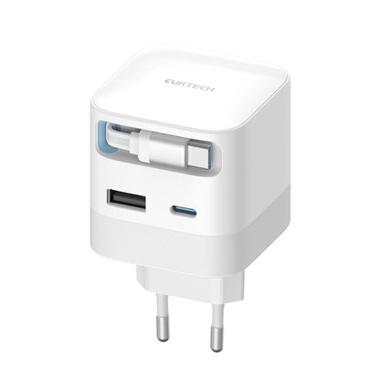 Caricatore da rete con cavo USB-C Cuktech, 67W, 3,25A, 1 x USB-A - 1 x USB-C, Bianco CUKA653WEUWT