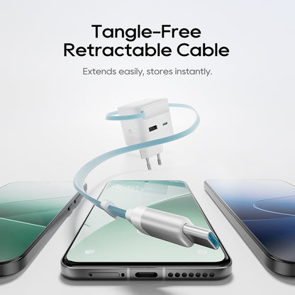 Caricatore da rete con cavo USB-C Cuktech, 67W, 3,25A, 1 x USB-A - 1 x USB-C, Bianco CUKA653WEUWT