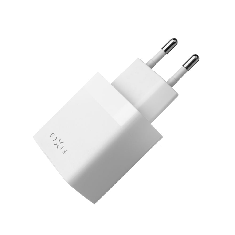 Caricabatterie Retea con Cavo USB-C Fixed, 17W, 3A, 2 x USB-A, Bianco
