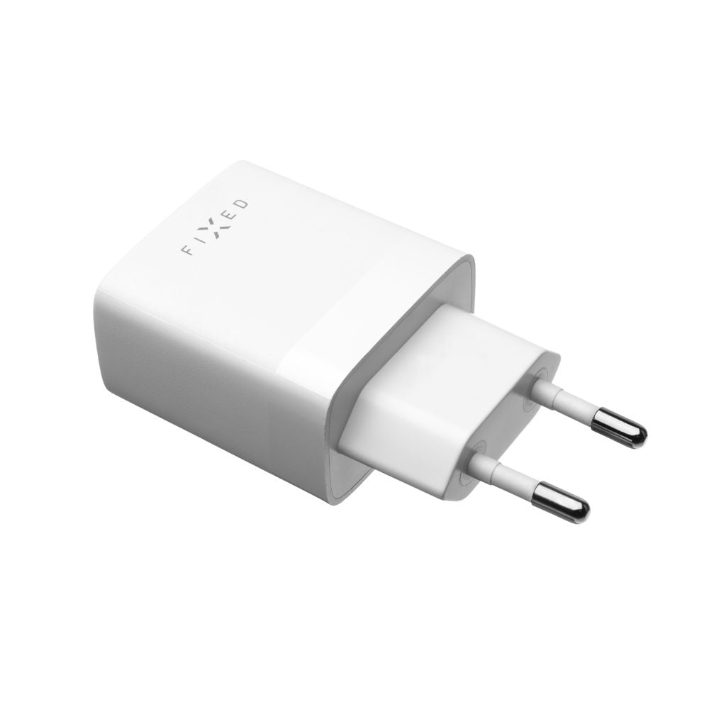 Caricabatterie Retea con Cavo USB-C Fixed, 17W, 3A, 2 x USB-A, Bianco