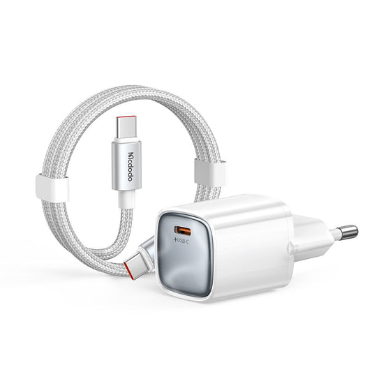 Caricatore da rete con cavo USB-C Mcdodo Nano CH-8263, 65W, 3,25A, 1 x USB-C, Bianco