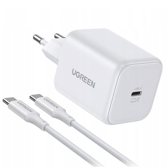 Caricatore da rete con cavo USB-C UGREEN X524 (65055), 45W, 3A, 1 x USB-C, Bianco