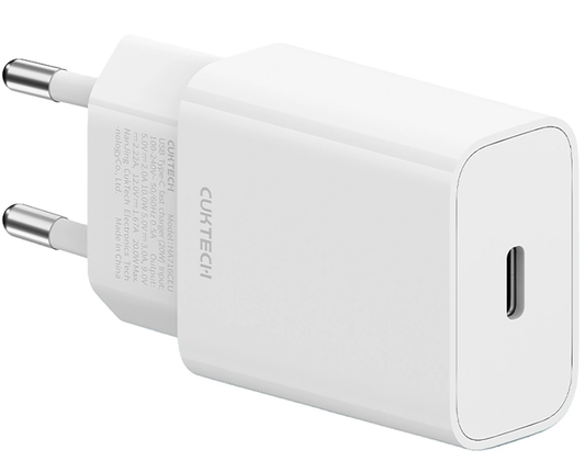 Caricatore da rete Cuktech HA716C, 20W, 3A, 1 x USB-C, Bianco
