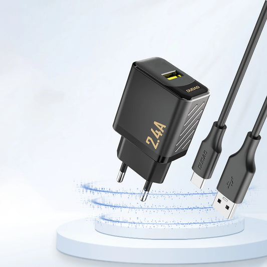 Caricatore da rete Dudao A23, 12W, 2.4A, 1 x USB-A, Nero