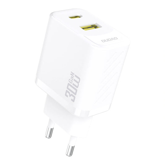 Caricabatterie Rete Dudao A27TEU, 30W, 3A, 1 x USB-A - 1 x USB-C, Bianco