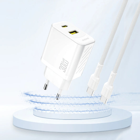 Caricabatterie Rete Dudao A27TEU, 30W, 3A, 1 x USB-A - 1 x USB-C, Bianco