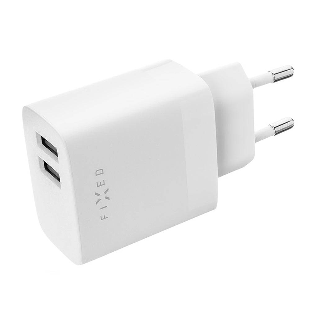 Caricabatterie Retea Fixed, 17W, 3A, 2 x USB-A, Bianco