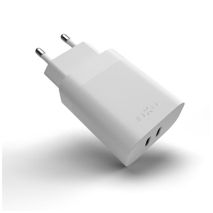 Caricabatterie Retea Fixed, 35W, 3A, 2 x USB-C, Bianco