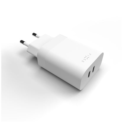 Caricabatterie Retea Fixed, 35W, 3A, 2 x USB-C, Bianco