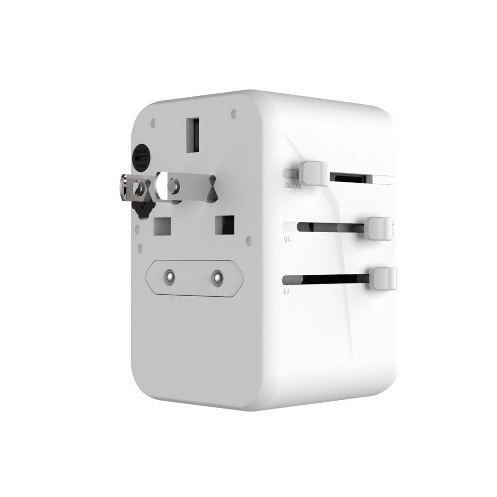 Fixed Travel Network Charger, 65W, 3.25A, 2 x USB-A - 3 x USB-C, White