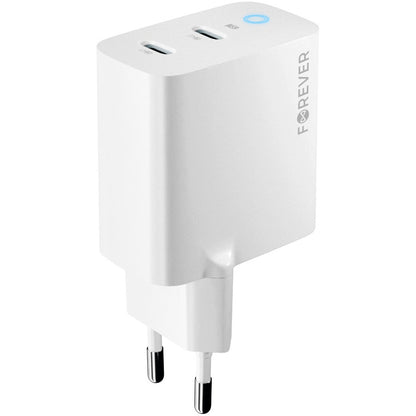 Caricabatterie di rete Forever TC-06-65CC, 65W, 3,25A, 2 x USB-C, bianco 