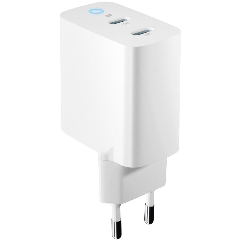 Caricabatterie di rete Forever TC-06-65CC, 65W, 3,25A, 2 x USB-C, bianco 